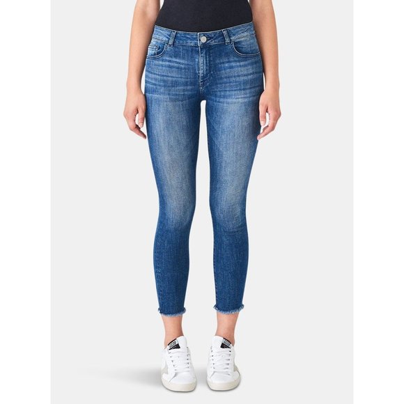 DL1961 Womens Florence Skinny Mid Rise Crop Instasculpt Jeans Stranded size 26 - Picture 1 of 15